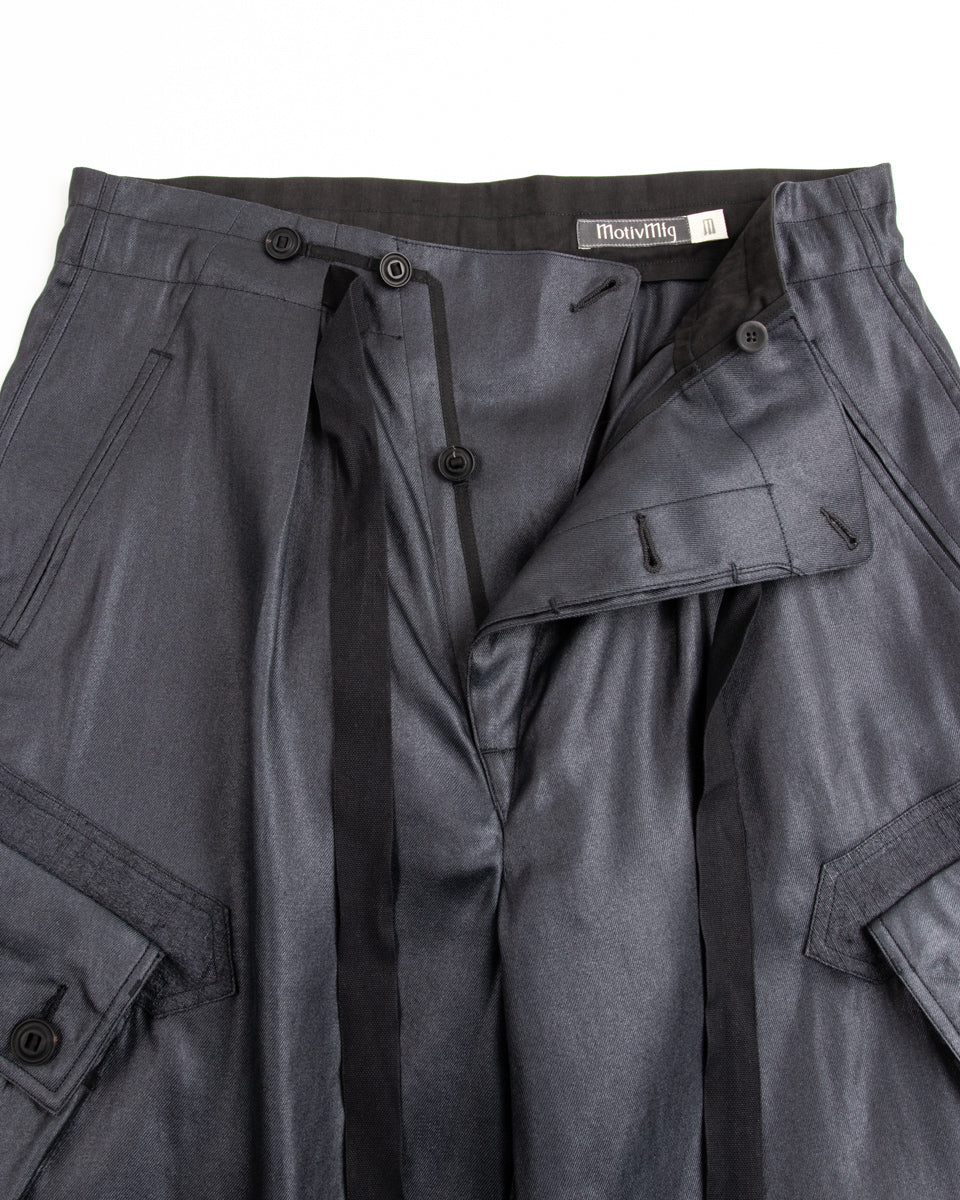 MotivMfg Adjustable Cargo Pants - High Twist Tussah Silk Twill/Midnight - Standard & Strange
