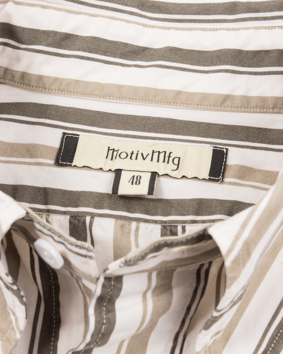 MotivMfg Authentic Fit BD Shirt - Charcoal Stripe Silk Cotton Fine Poplin - Standard & Strange