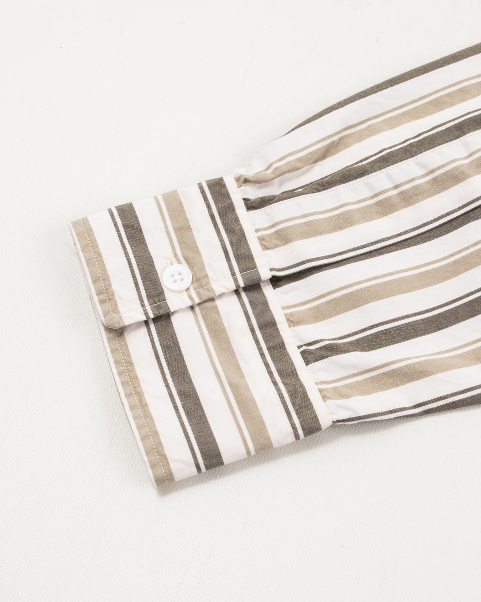 MotivMfg Authentic Fit BD Shirt - Charcoal Stripe Silk Cotton Fine Poplin - Standard & Strange