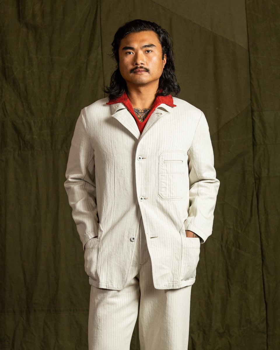 MotivMfg Castel Denim Jacket - Original Herringbone Denim/Natural - Standard & Strange