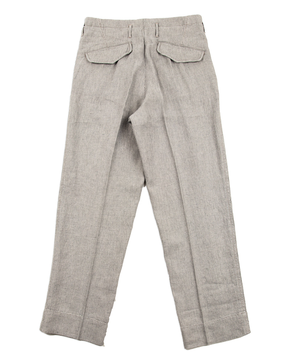 MotivMfg English Trousers - Light Grey Stripe High Twist Linen - Standard & Strange