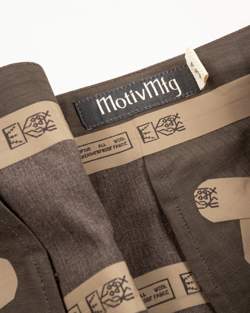 MotivMfg Mod. Kinetic Trousers - Dark Natural Optim Wool - Standard & Strange
