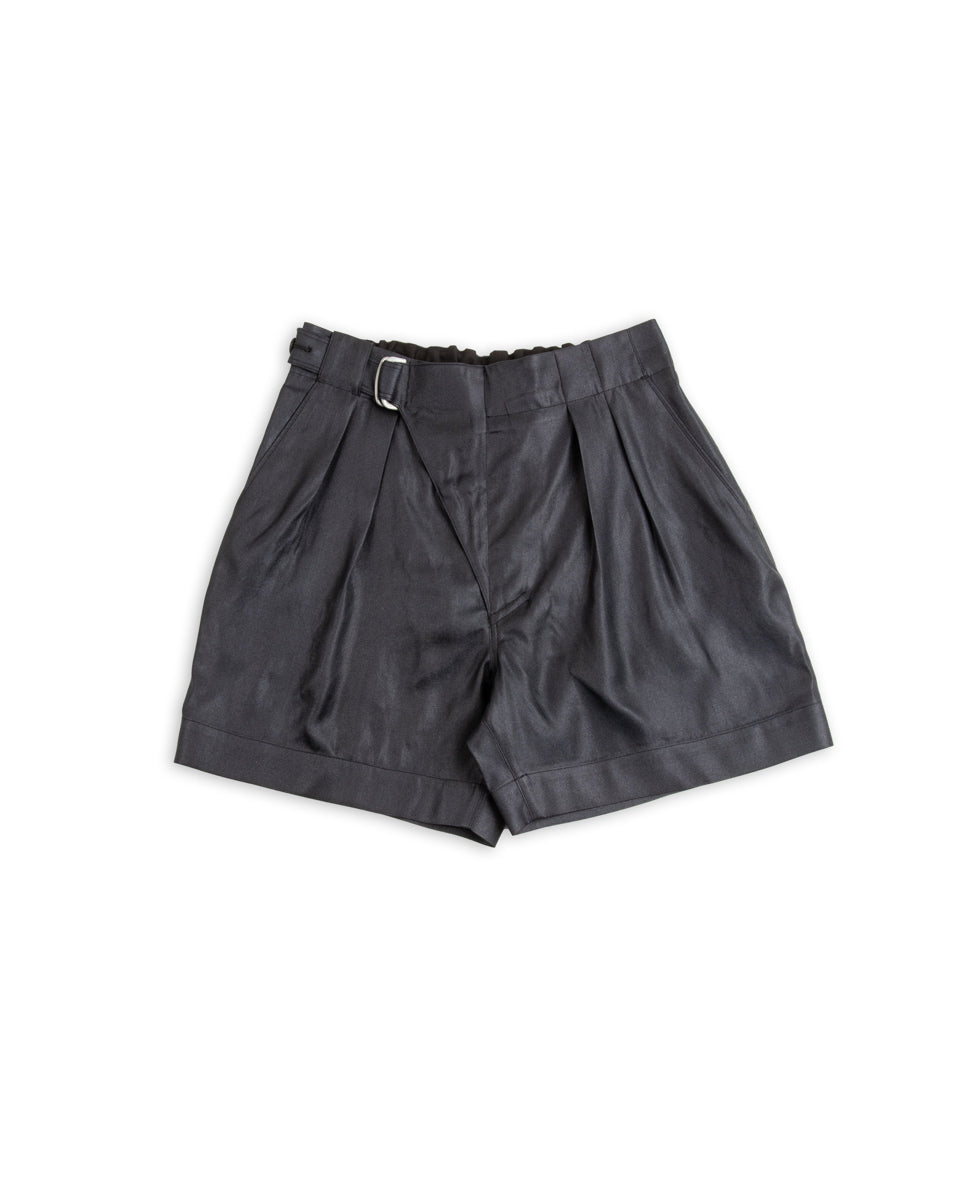 MotivMfg Oblique Shorts - High Twist Tussah Silk Twill/Midnight - Standard & Strange