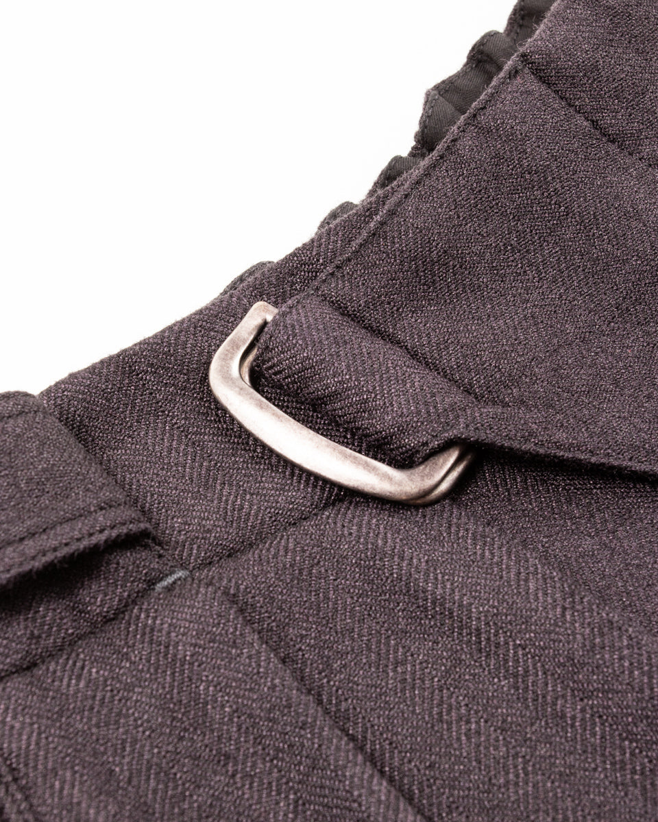 MotivMfg Oblique Shorts - Aubergine Tussah Silk Herringbone - Standard & Strange