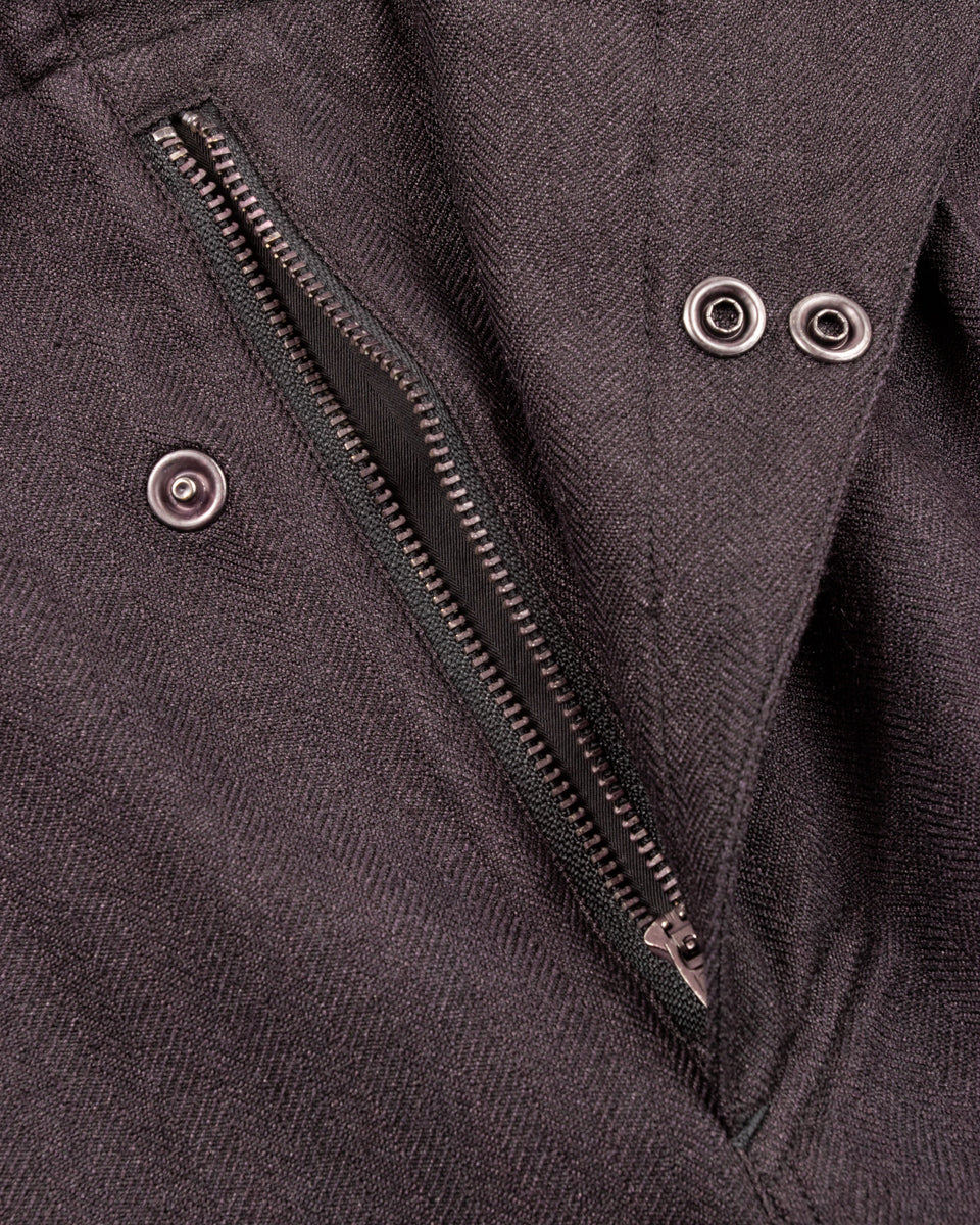 MotivMfg Oblique Shorts - Aubergine Tussah Silk Herringbone - Standard & Strange