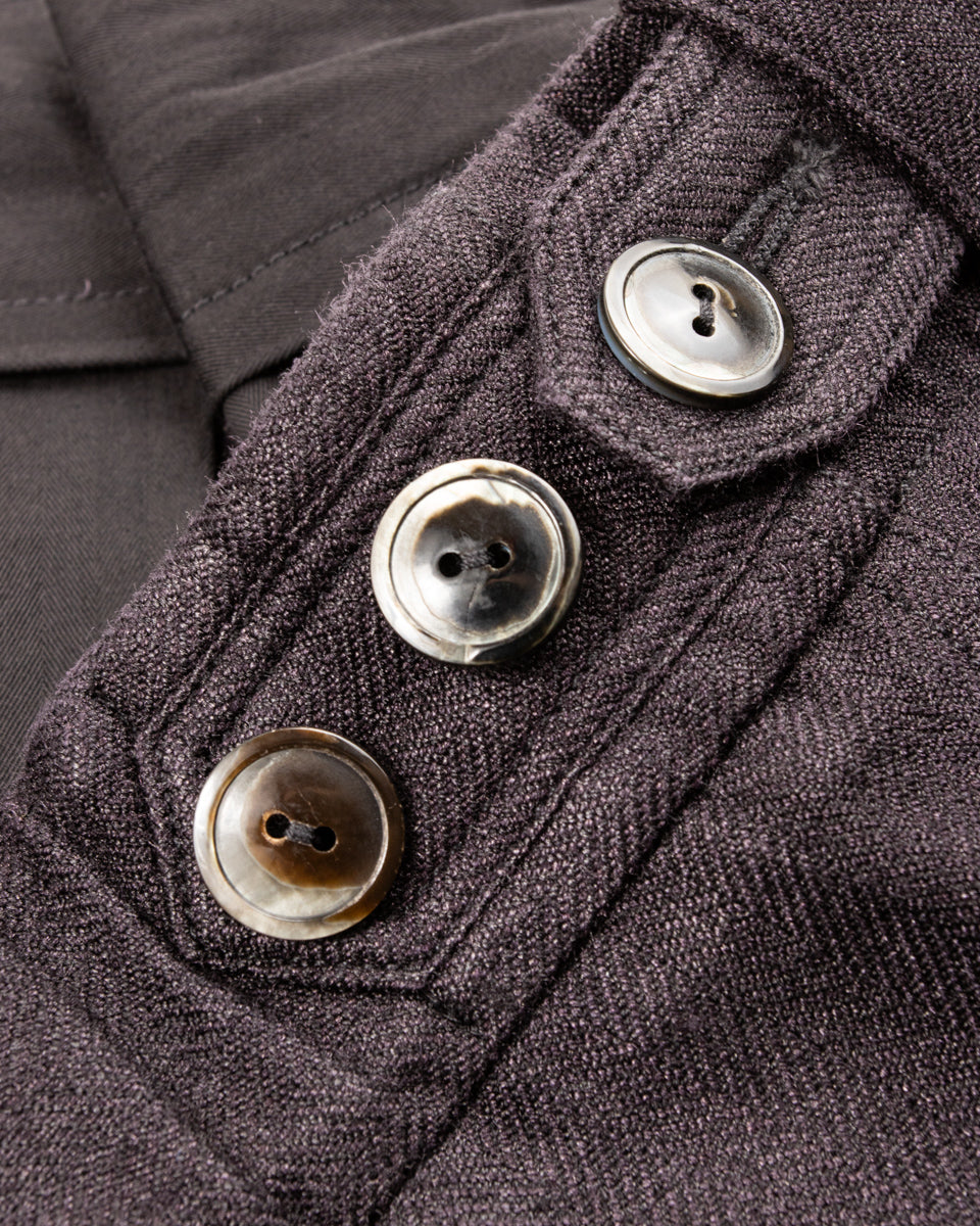 MotivMfg Oblique Shorts - Aubergine Tussah Silk Herringbone - Standard & Strange