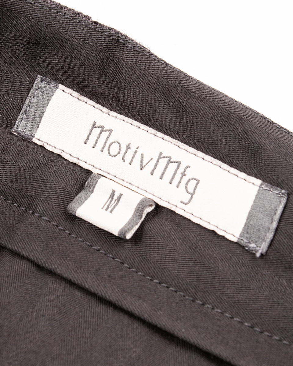 MotivMfg Oblique Shorts - Aubergine Tussah Silk Herringbone - Standard & Strange