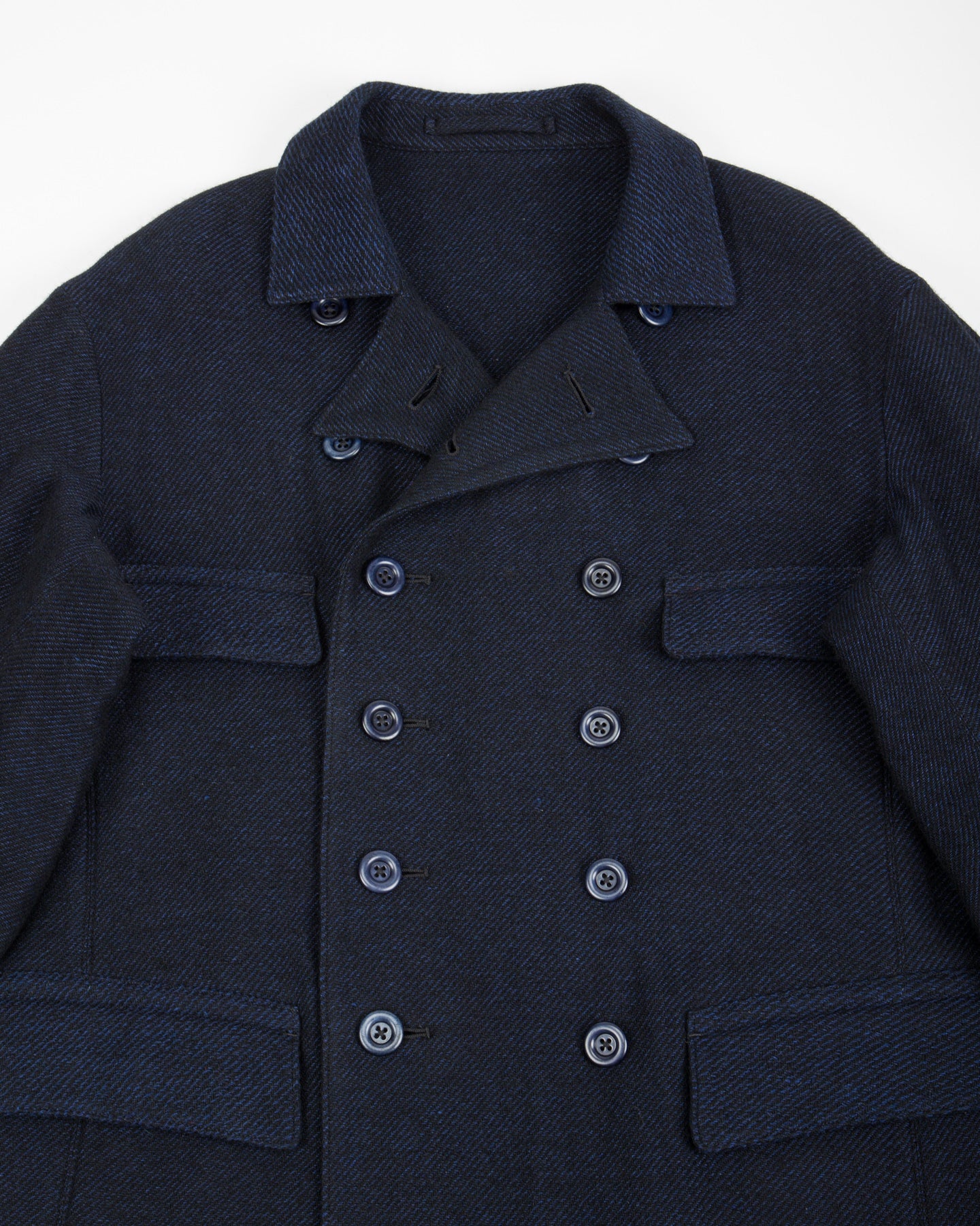 MotivMfg Relaxed Brigadier Coat - Boelite Blue Double Face Tweed - Standard & Strange
