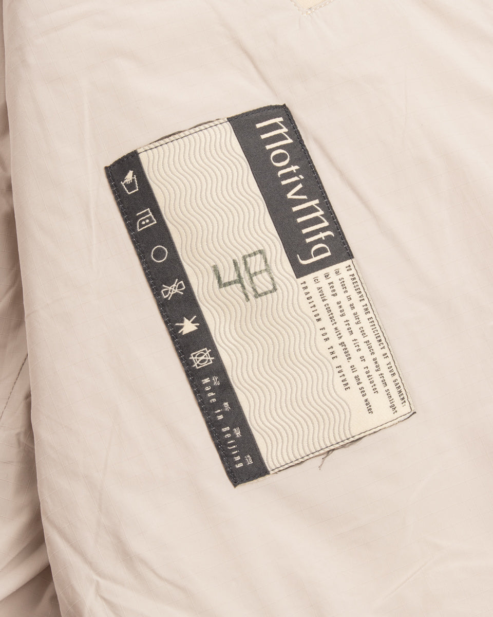 MotivMfg Vector Bomber Jacket Halley Stevenson "Military Finish" - Natural Waxed Cotton - Standard & Strange