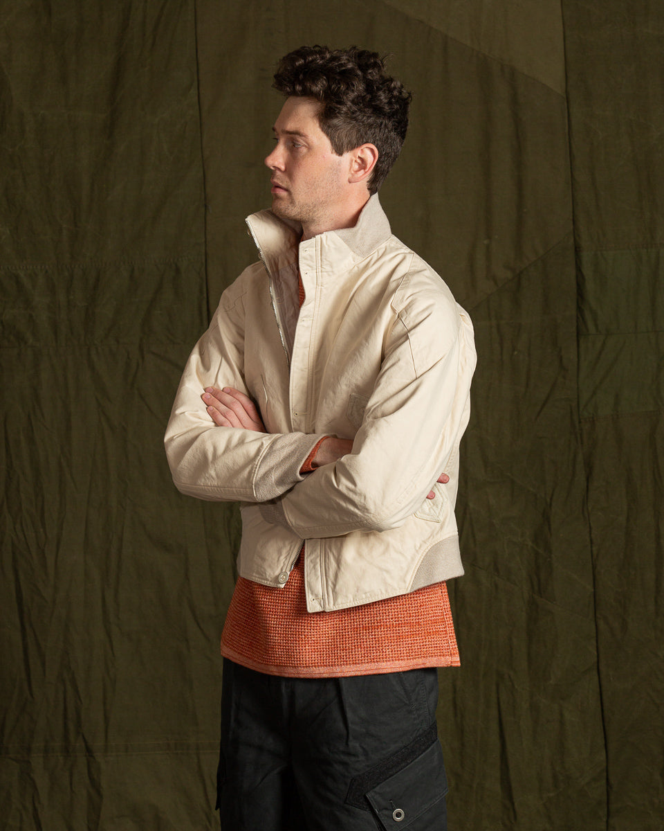 MotivMfg Vector Bomber Jacket Halley Stevenson "Military Finish" - Natural Waxed Cotton - Standard & Strange