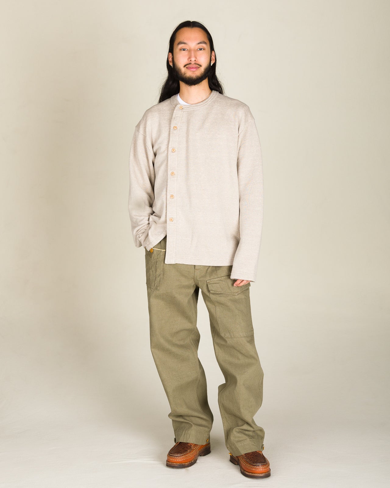 Nigel Cabourn Blacksmith Cardigan - Ivory - Standard & Strange