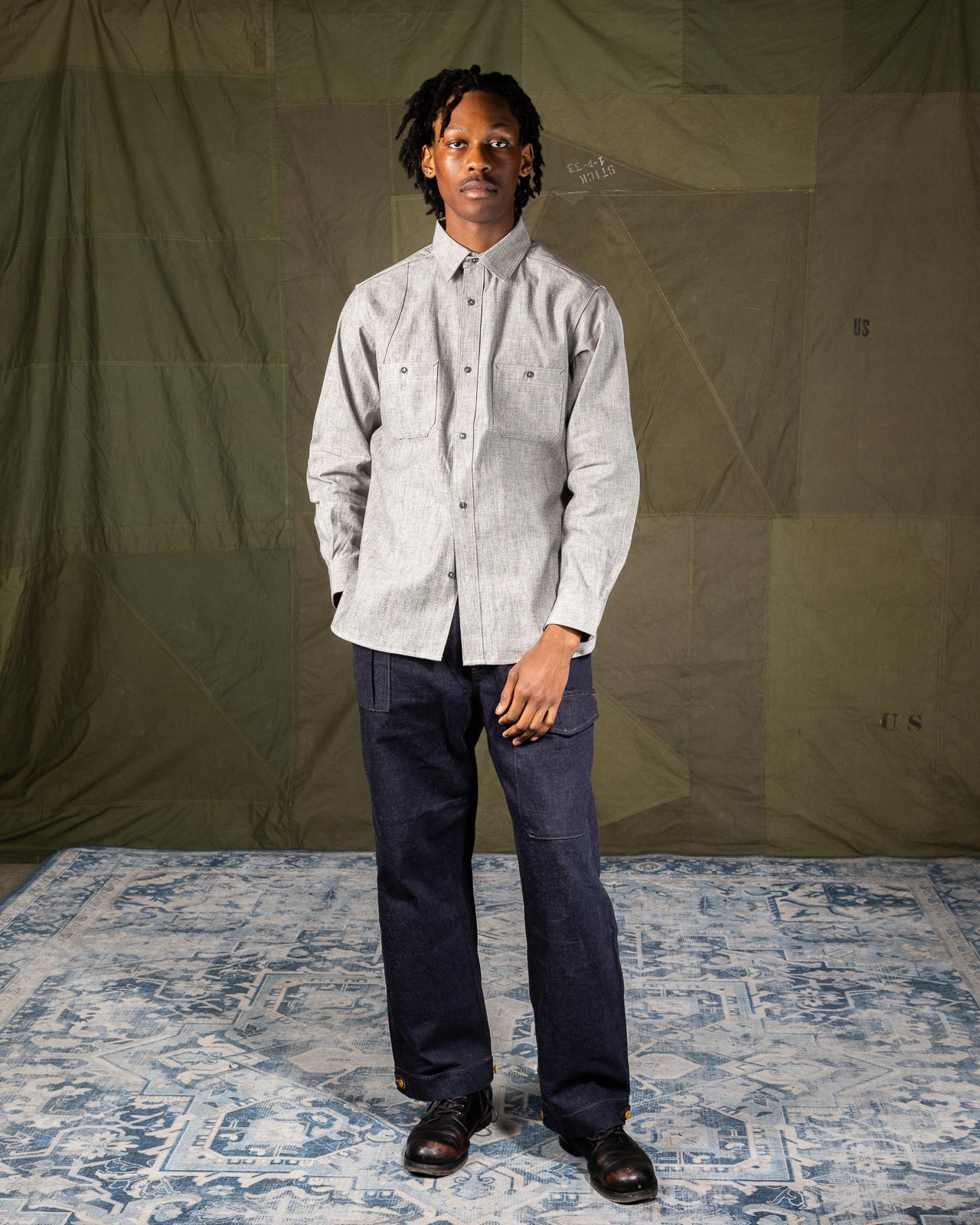 Nigel Cabourn New Medical Shirt - Salt & Pepper - Standard & Strange