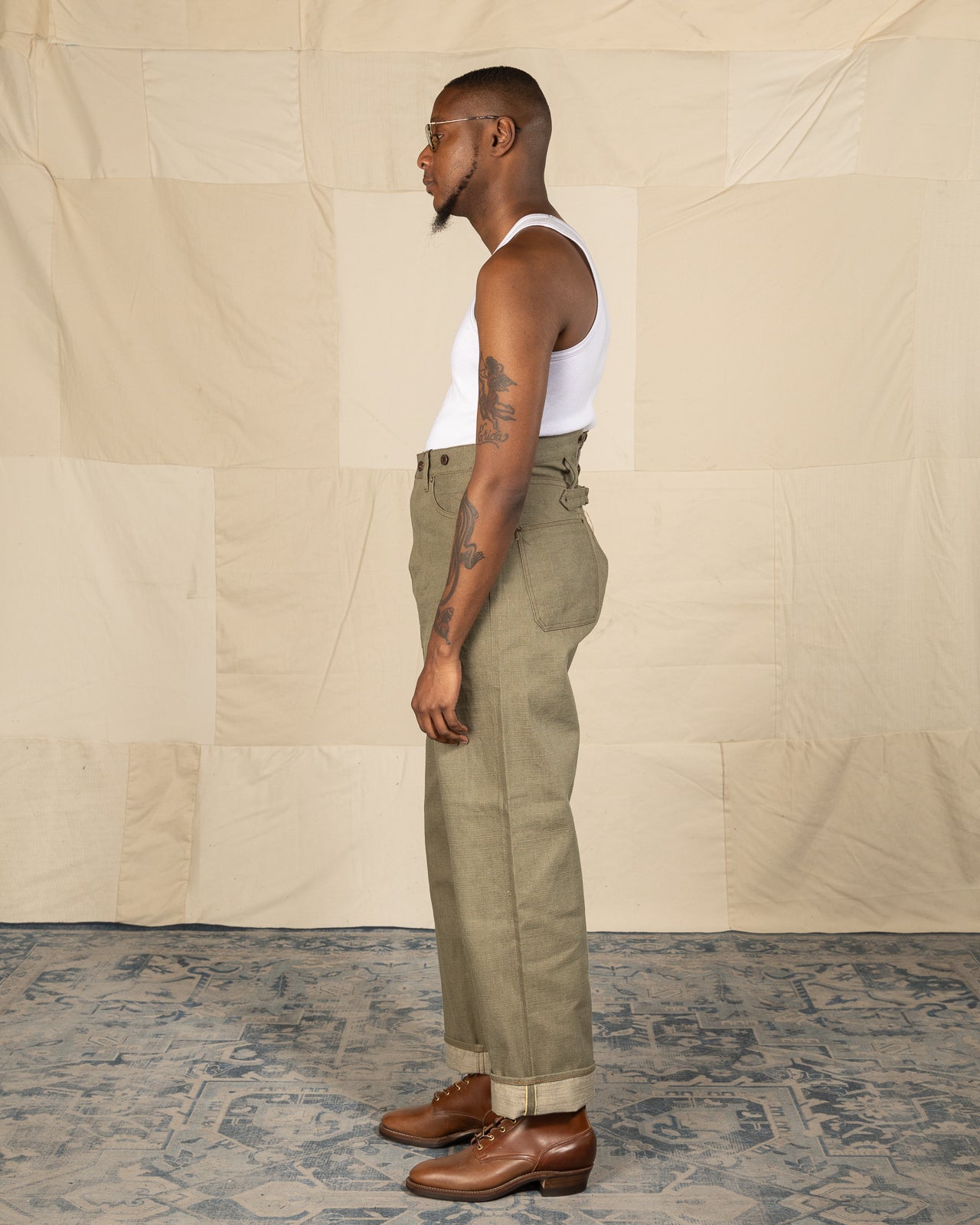 Nigel Cabourn Railman Denim Pant - Green - Standard & Strange