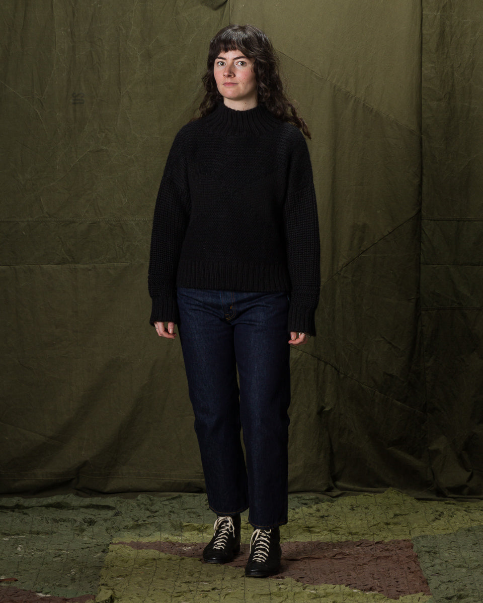 Nymane Nadia Diamond Sweater - Black Eco Alpaca - Standard & Strange