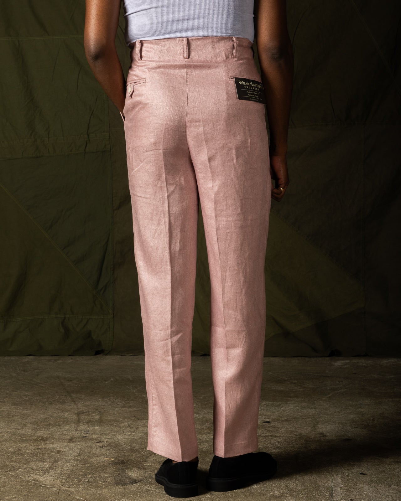 Attractions Double Pleats Linen Trousers - Pink - Standard & Strange