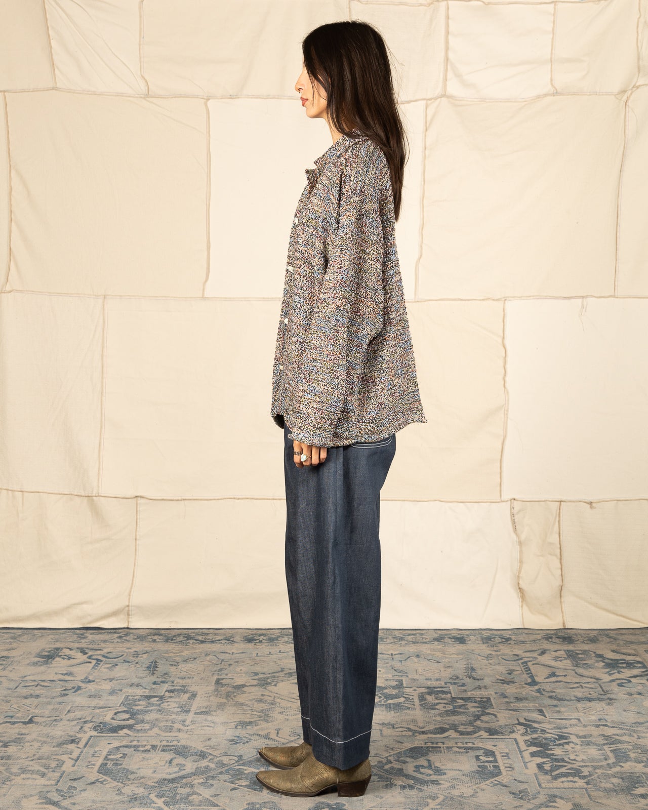 Olde Homesteader & Daughter Cotton Wrap Stitches Cardigan - Galaxy 10 - Standard & Strange