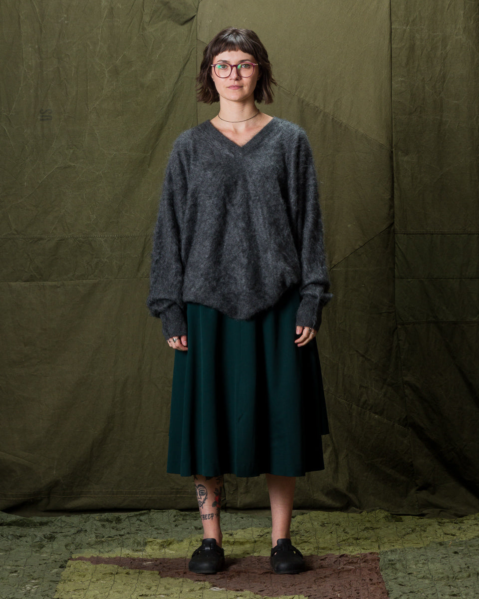 Olde Homesteader & Daughter Fur Cashmere V Pullover - Charcoal - Standard & Strange