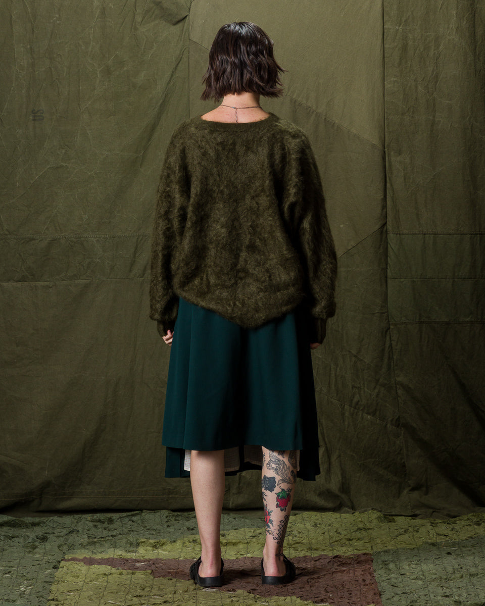 Olde Homesteader & Daughter Fur Cashmere V Pullover - Moss 10 - Standard & Strange