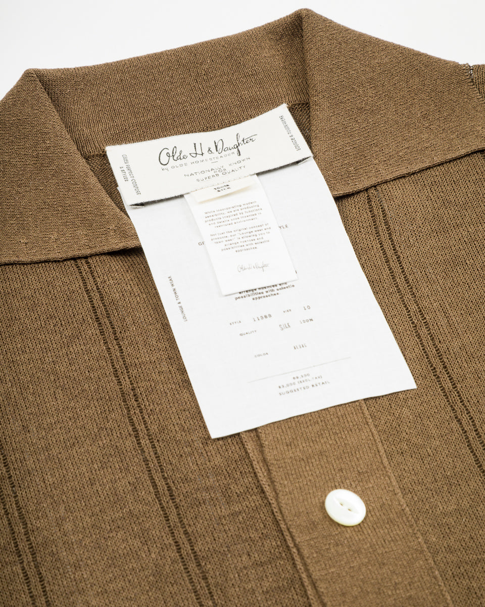 Olde H & Daughter Jyarijyari Silk Collared Shirt - Algae - Standard & Strange
