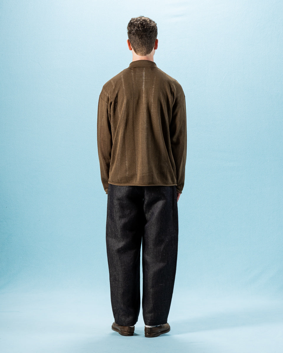 Olde H & Daughter Jyarijyari Silk Collared Shirt - Algae - Standard & Strange