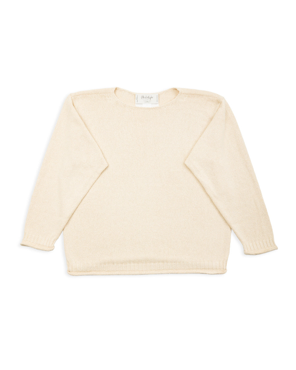 Olde H & Daughter Silk Cotton Boatneck Pullover - Ecru 08 - Standard & Strange