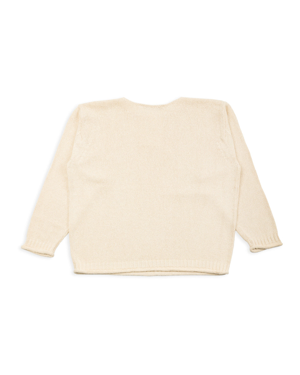 Olde H & Daughter Silk Cotton Boatneck Pullover - Ecru 08 - Standard & Strange