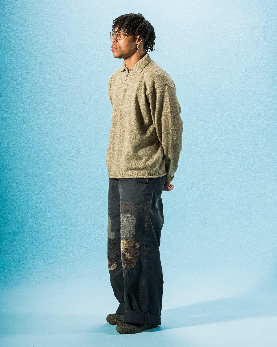 Olde Homesteader & Daughter Silk Cotton Half Zip Pullover - Sage Green 08 - Standard & Strange