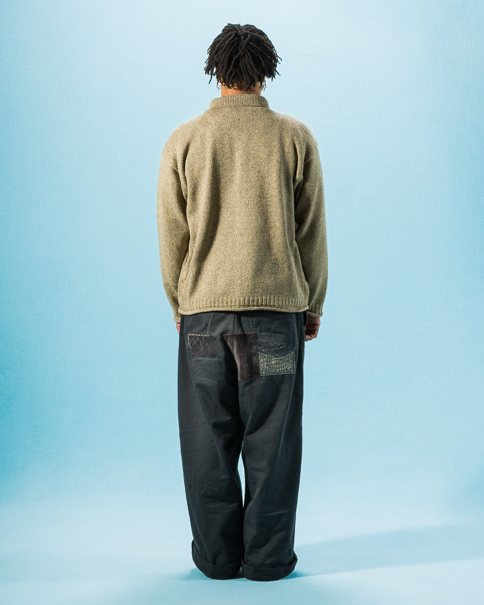 Olde Homesteader & Daughter Silk Cotton Half Zip Pullover - Sage Green 08 - Standard & Strange