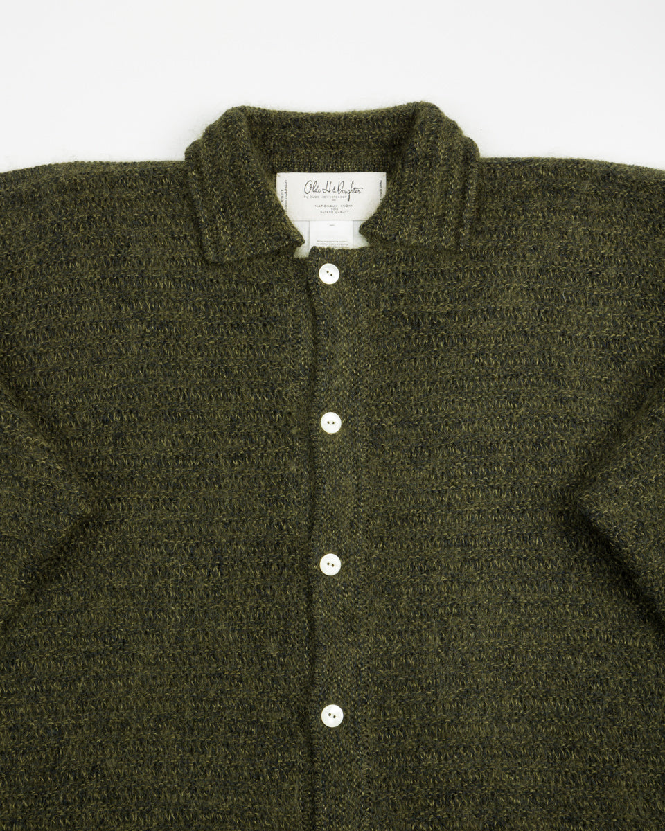 Olde Homesteader & Daughter Silk Mohair Wrap Stitches L/S Shirt - Dark Forest 10 - Standard & Strange