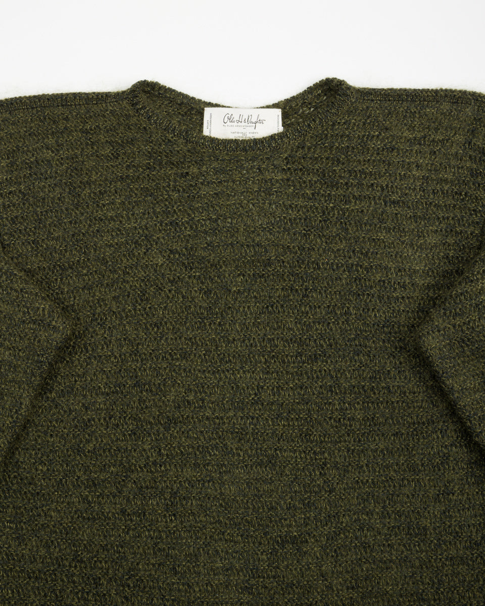 Olde Homesteader & Daughter Silk Mohair Wrap Stitches Pullover - Dark Forest 10 - Standard & Strange