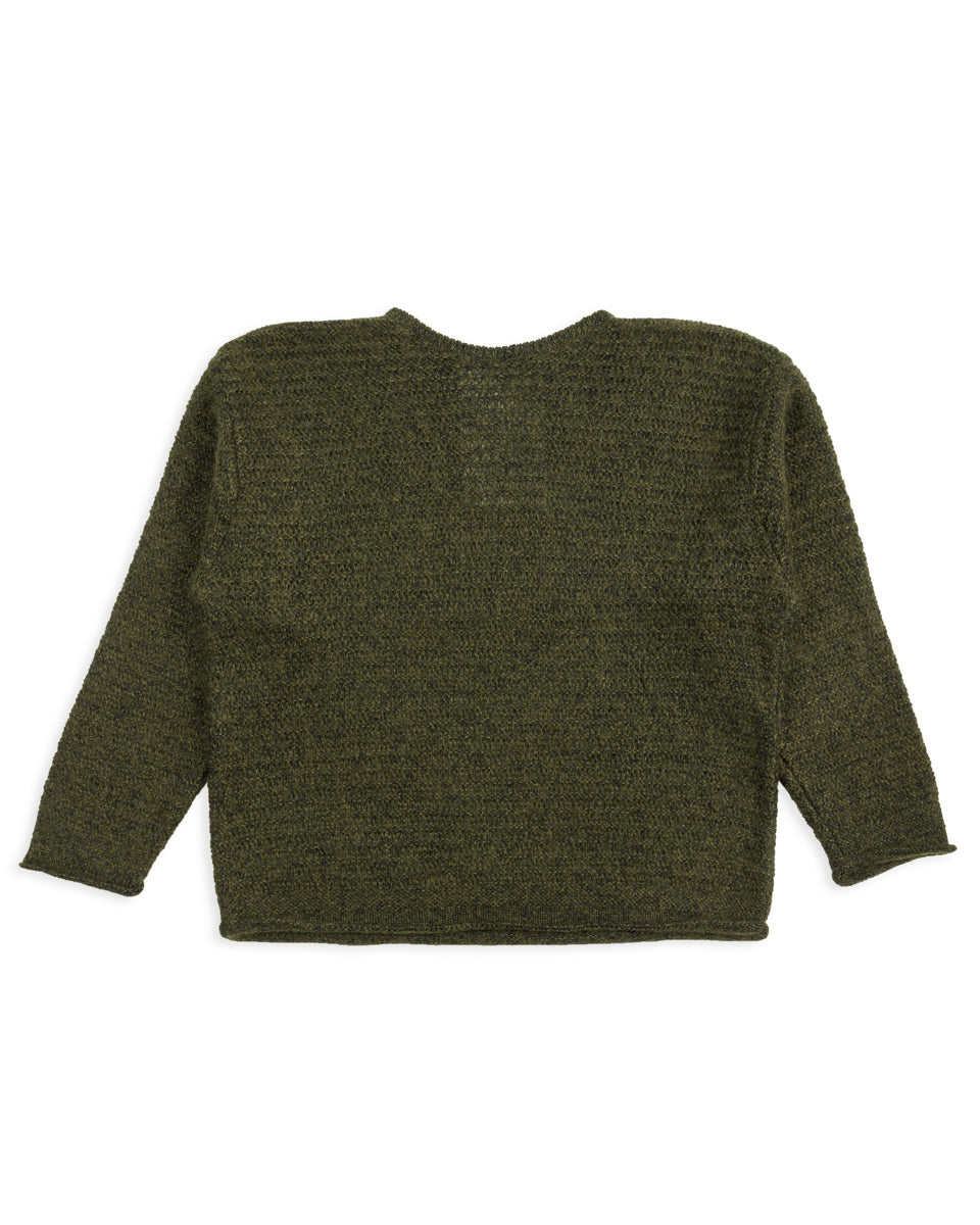 Olde Homesteader & Daughter Silk Mohair Wrap Stitches Pullover - Dark Forest 10 - Standard & Strange