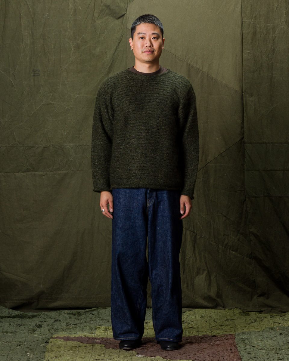 Olde Homesteader & Daughter Silk Mohair Wrap Stitches Pullover - Dark Forest 10 - Standard & Strange