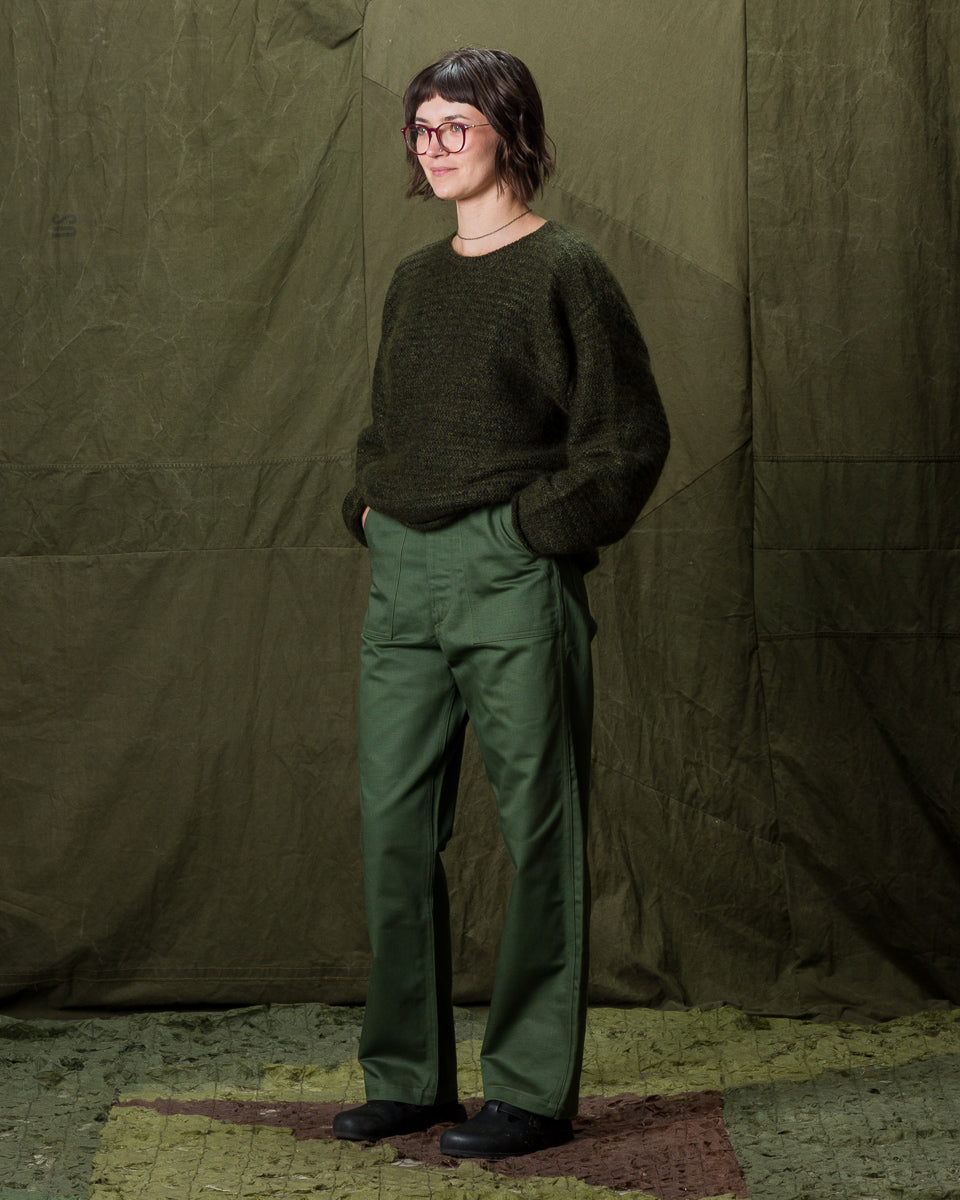 Olde Homesteader & Daughter Silk Mohair Wrap Stitches Pullover - Dark Forest 10 - Standard & Strange