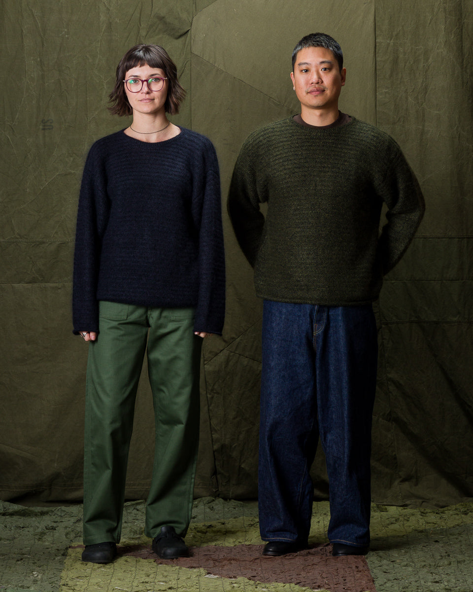 Olde Homesteader & Daughter Silk Mohair Wrap Stitches Pullover - Night View 10 - Standard & Strange