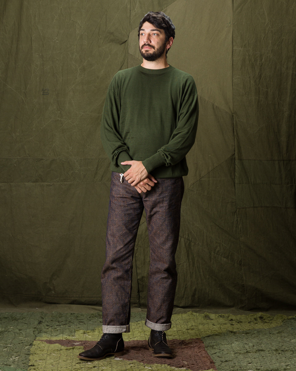 Olde Homesteader & Daughter Silk Plain Stitch Crewneck L/S - Dark Ivy 10 - Standard & Strange