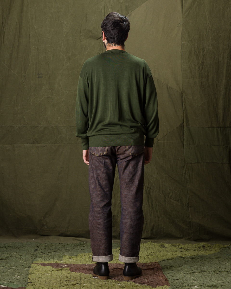 Olde Homesteader & Daughter Silk Plain Stitch Crewneck L/S - Dark Ivy 10 - Standard & Strange