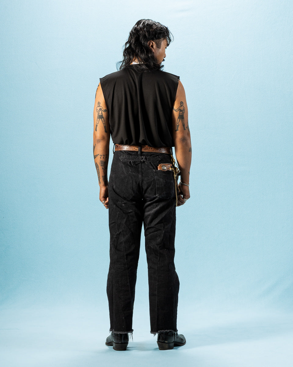 Olde Homesteader & Daughter Silk Tight Tension Middle Plain Stitches Tank - Black - Standard & Strange