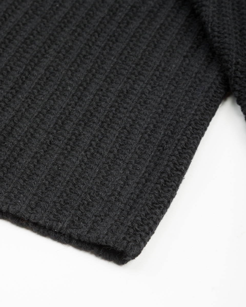 Olde Homesteader & Daughter Slub Cashmere Boat Pullover - Black 10 - Standard & Strange