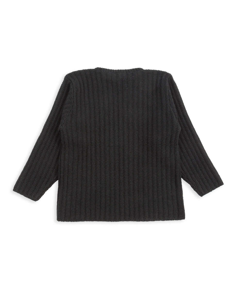 Olde Homesteader & Daughter Slub Cashmere Boat Pullover - Black 10 - Standard & Strange