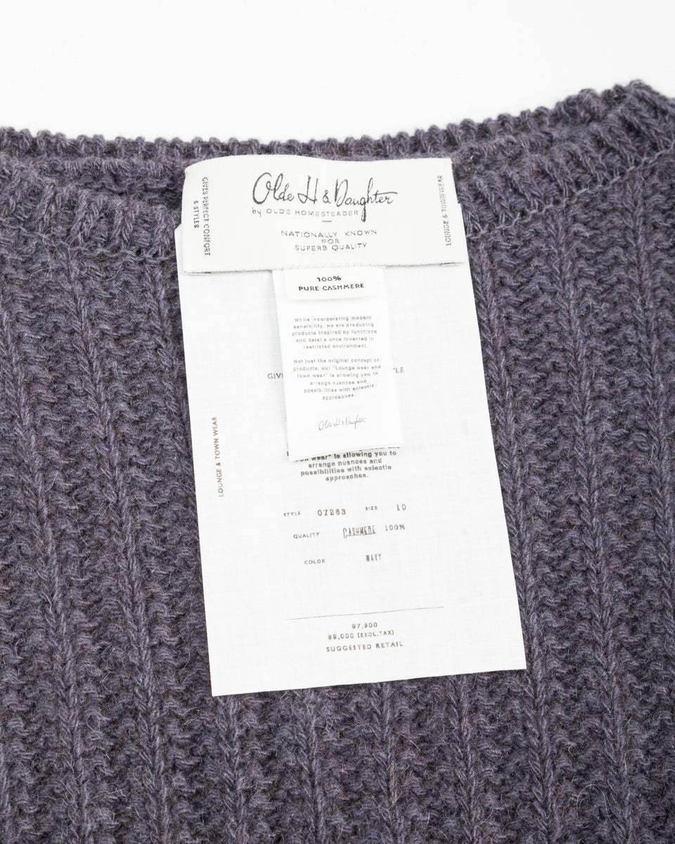 Olde Homesteader & Daughter Slub Cashmere Boat Pullover - Navy 10 - Standard & Strange