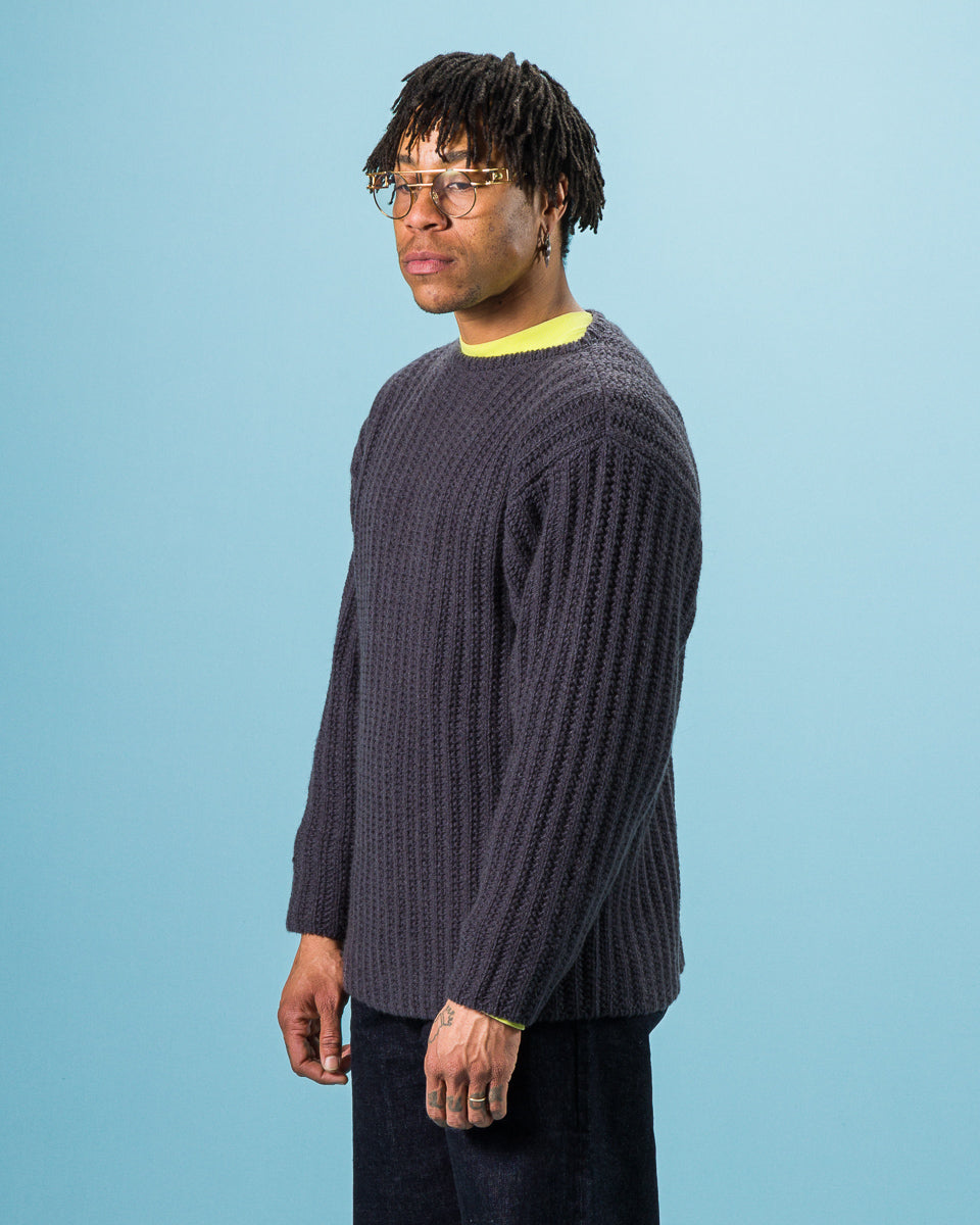 Olde Homesteader & Daughter Slub Cashmere Boat Pullover - Navy 10 - Standard & Strange