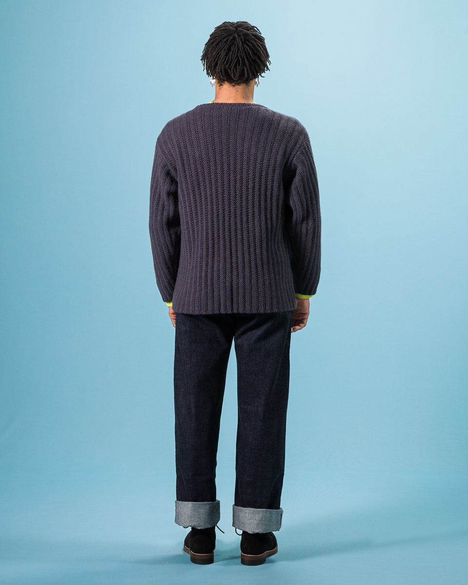 Olde Homesteader & Daughter Slub Cashmere Boat Pullover - Navy 10 - Standard & Strange