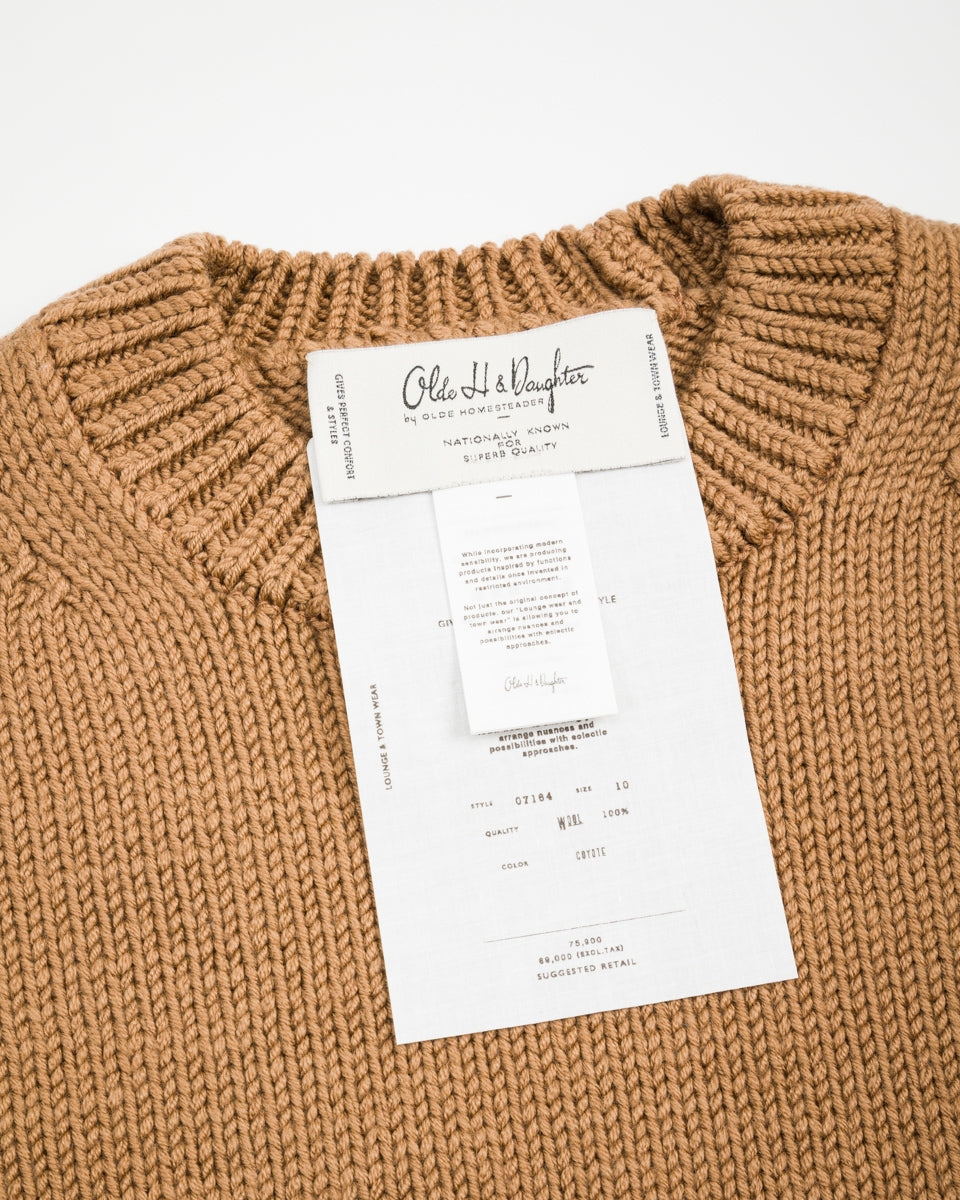 Olde Homesteader & Daughter Wool Crewneck Pullover - Coyote 10 - Standard & Strange