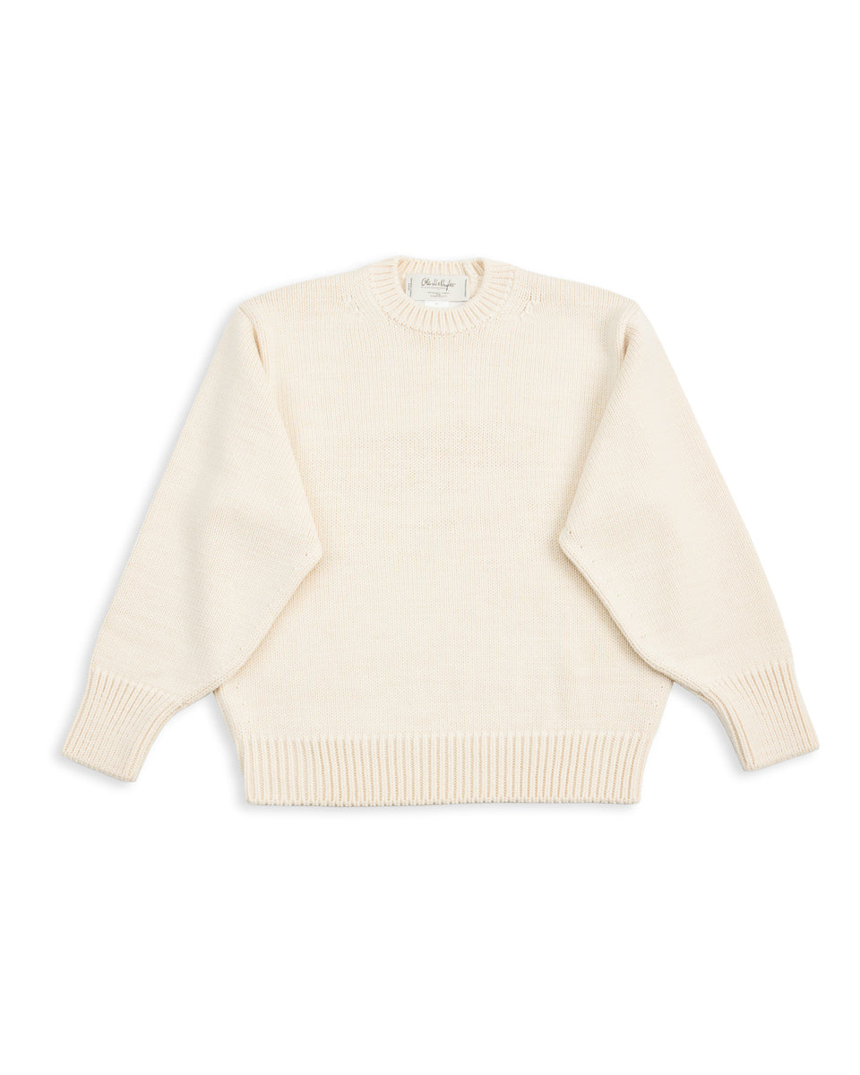 Olde H & Daughter Wool Crewneck Pullover - Ecru 10 - Standard & Strange