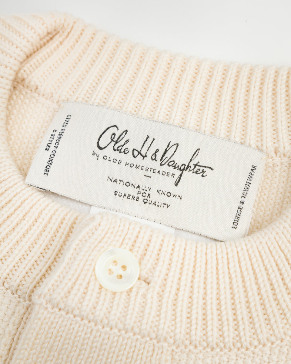 Olde Homesteader & Daughter Wool Henley Neck L/S - Ecru 10 - Standard & Strange