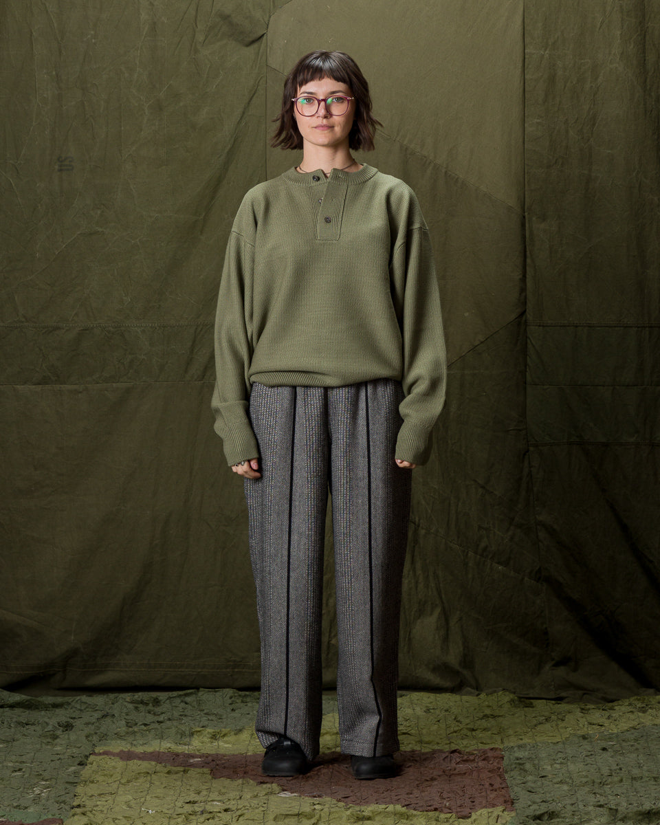 Olde Homesteader & Daughter Wool Henley Neck L/S - Smoke Moss 10 - Standard & Strange