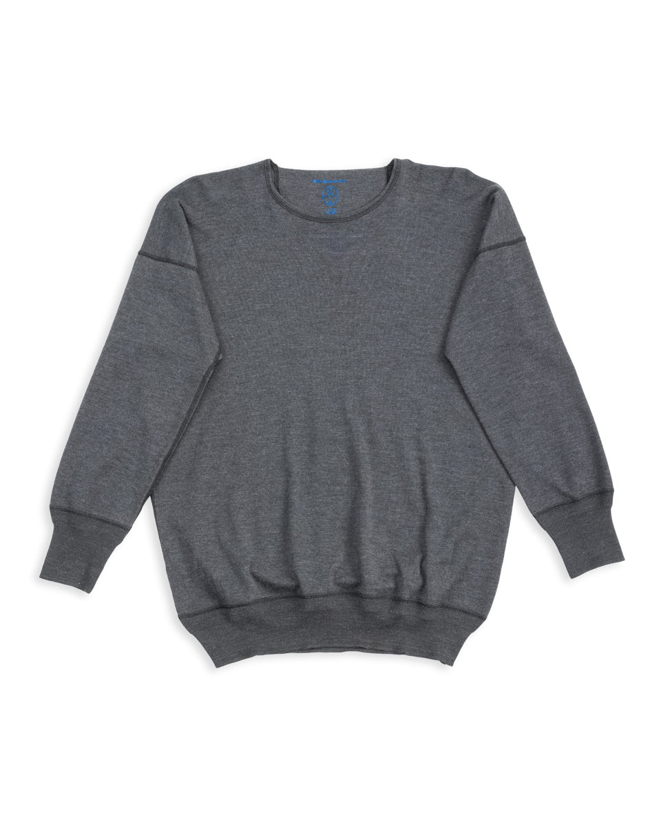 Olde Homesteader Cashmere Interlock Crewneck L/S - Black Heather - Standard & Strange