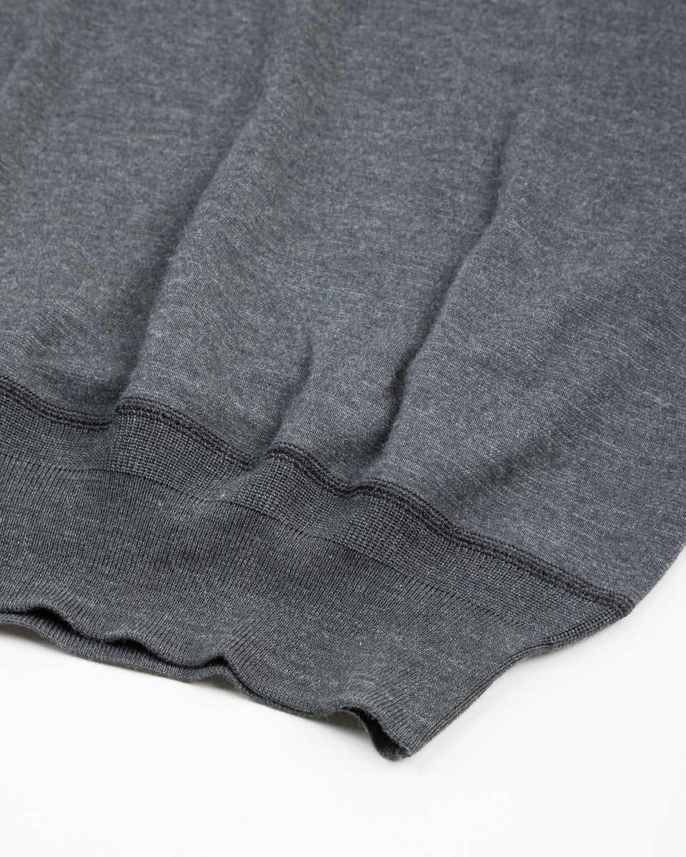 Olde Homesteader Cashmere Interlock Crewneck L/S - Black Heather - Standard & Strange