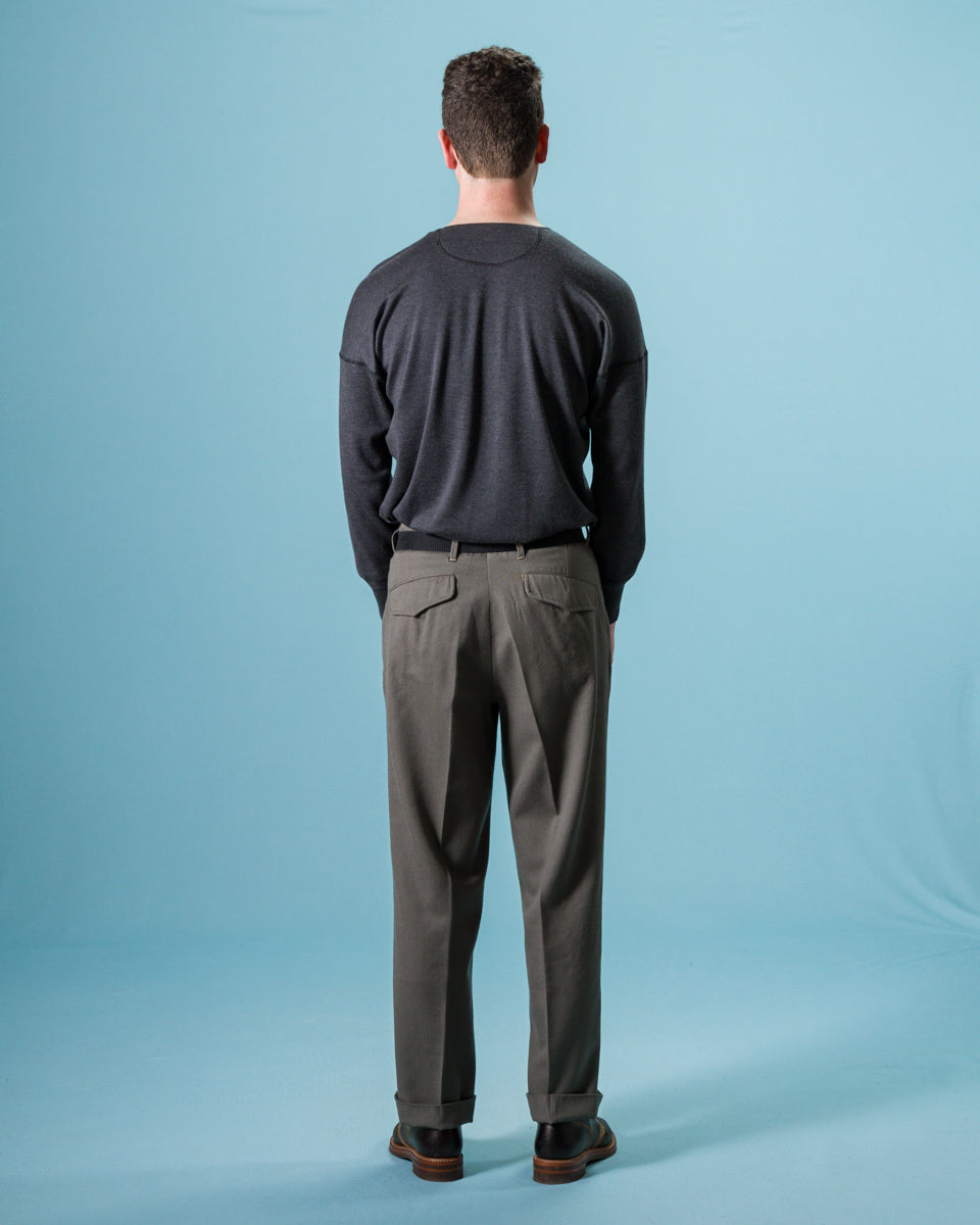 Olde Homesteader Cashmere Interlock Crewneck L/S - Black Heather - Standard & Strange