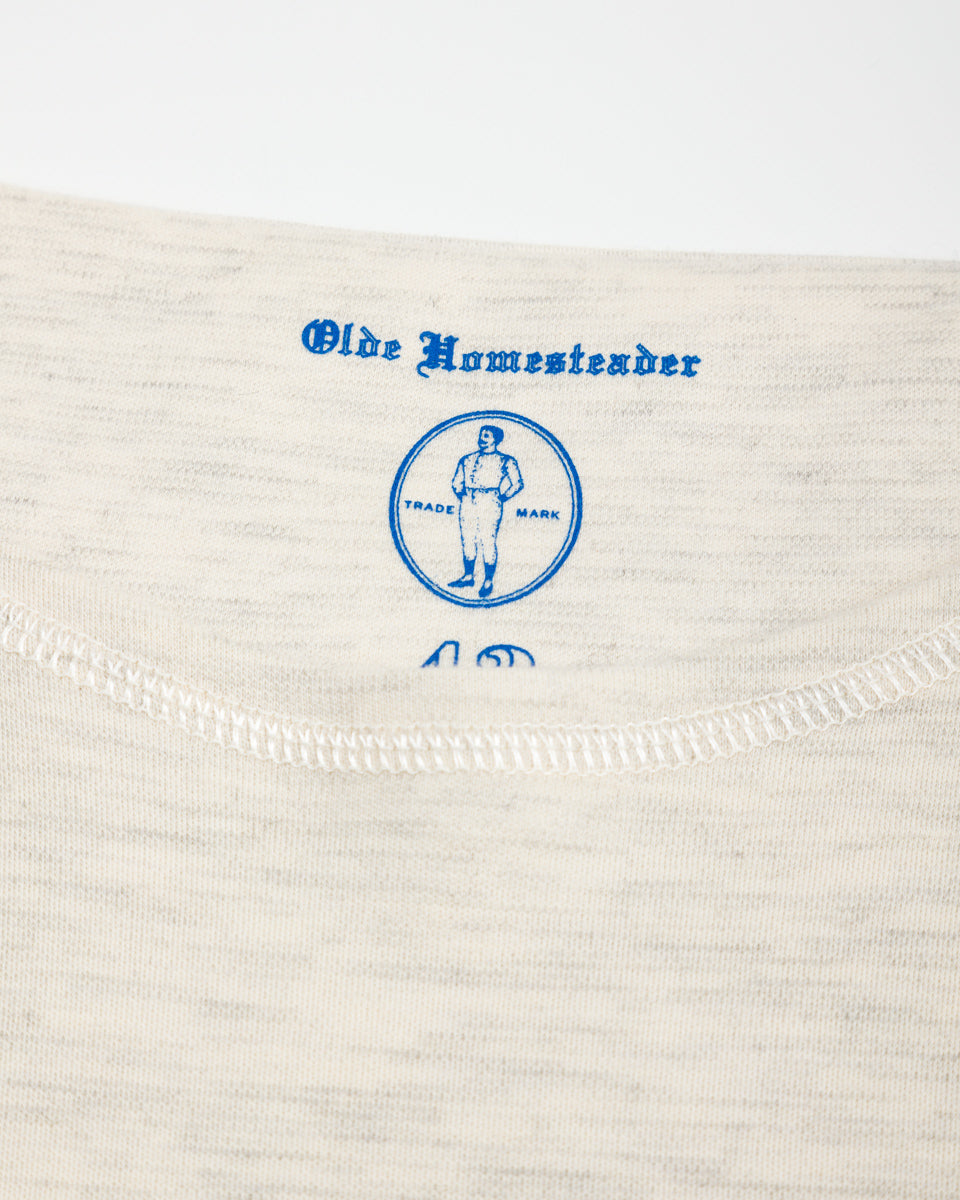 Olde Homesteader Cashmere Interlock Crewneck L/S - Ecru Heather - Standard & Strange